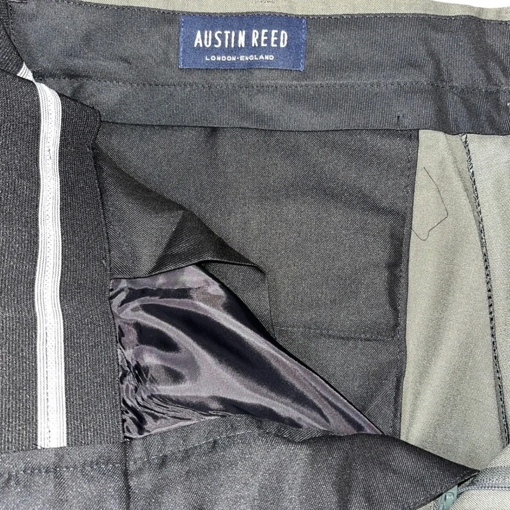 Austin Reed Men Natural Stretch Gabardine Flat‎ Front Expandable Waistband Pants
